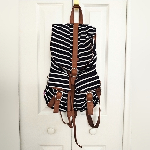 Navy Striped Backpack - Picture 3 of 10